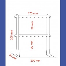 PENDIENTES    2 barras 10 pares 60 mm entre barras  <br>Medidas: 200 x 50 x 140 mm<br>